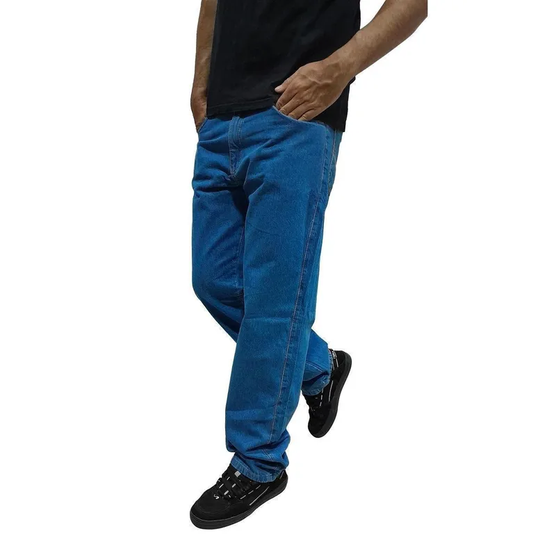 Calça Jeans Balão Reta Regular Oversized Masculina