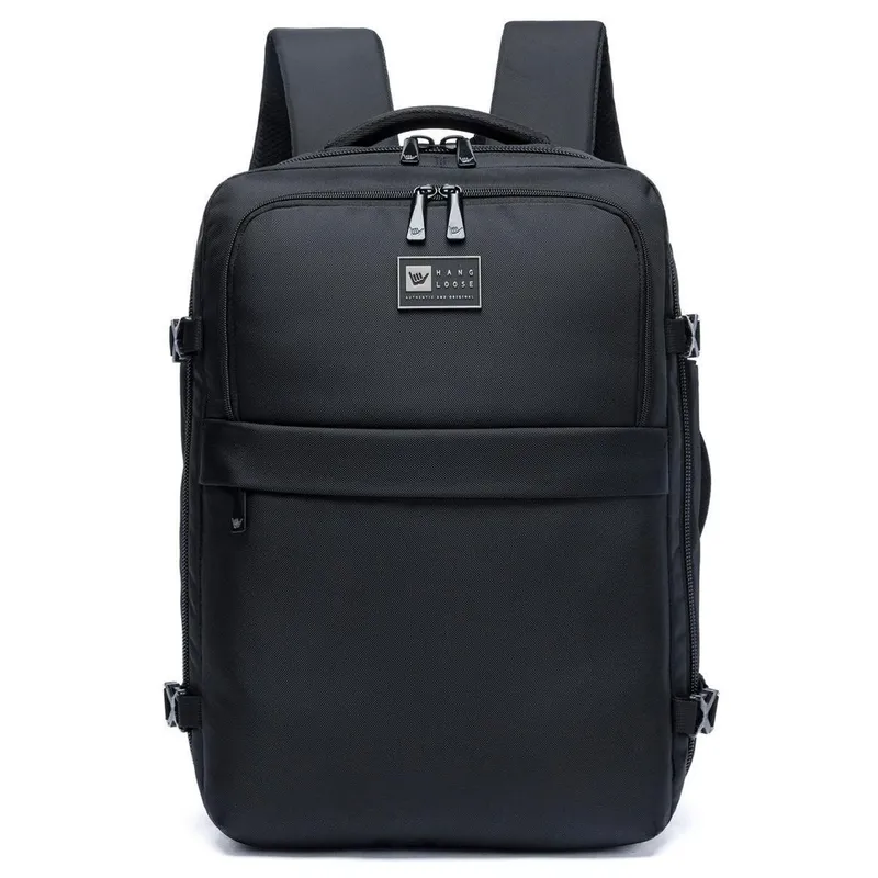 Mochila Hang Loose Preta Notebook Trabalho Espaçosa