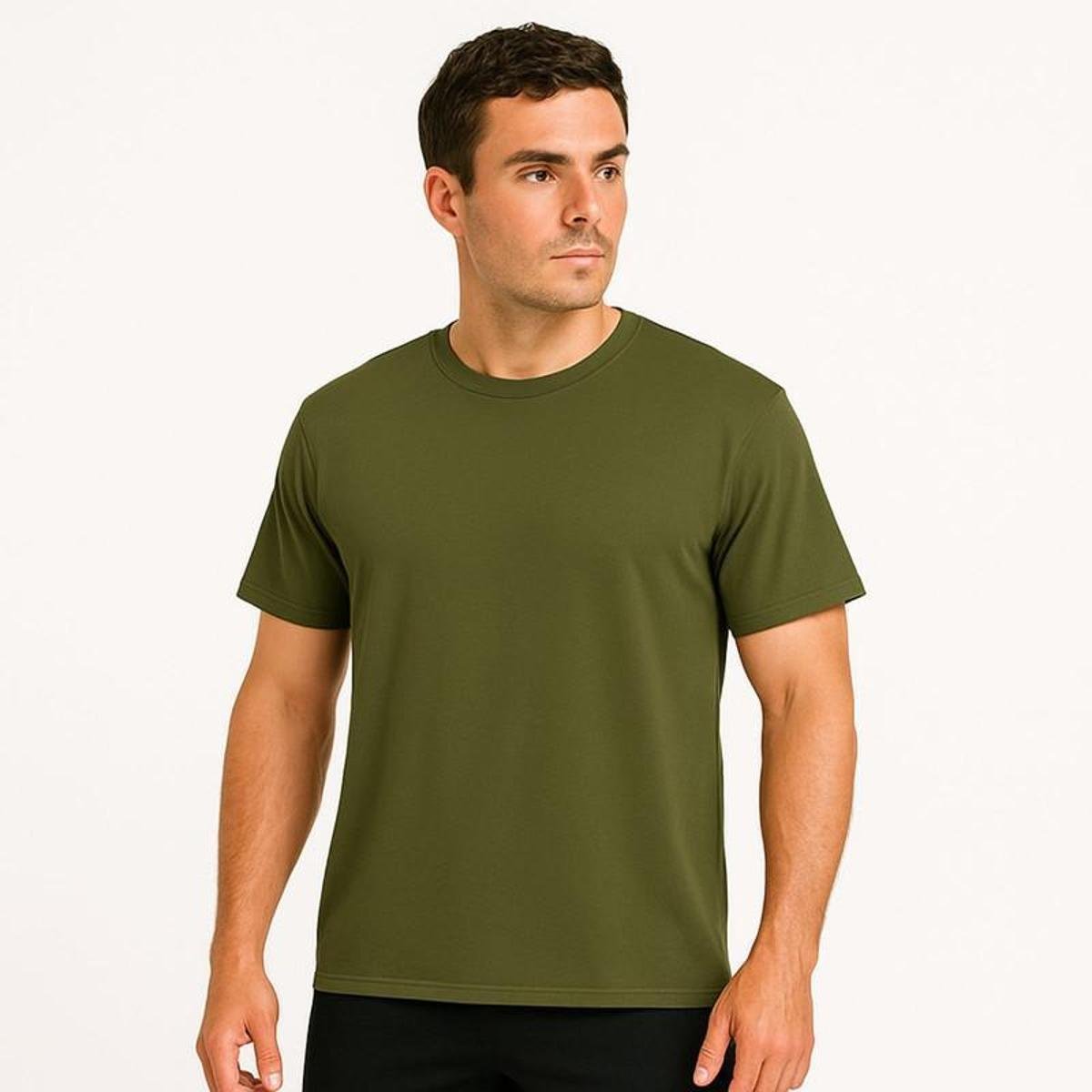 Camiseta Masculina Basica 100% Algodão Dia a Dia, Trabalho, Treino, Academia, Corrida