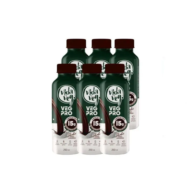 Shake Veg Pro Bebida De Aveia Vida Veg Chocolate 6 unid