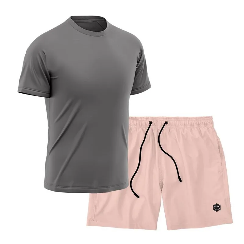 Kit Camiseta Academia + Bermuda Mauricinho- Cinza