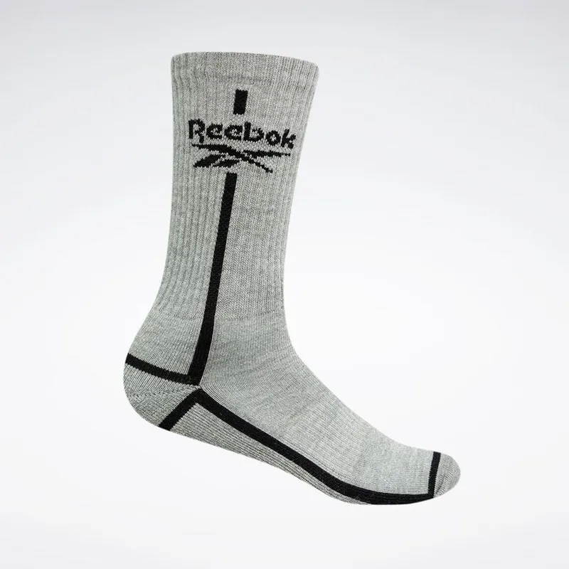 Meia Reebok Cano Alto Logo Canelada Feminina