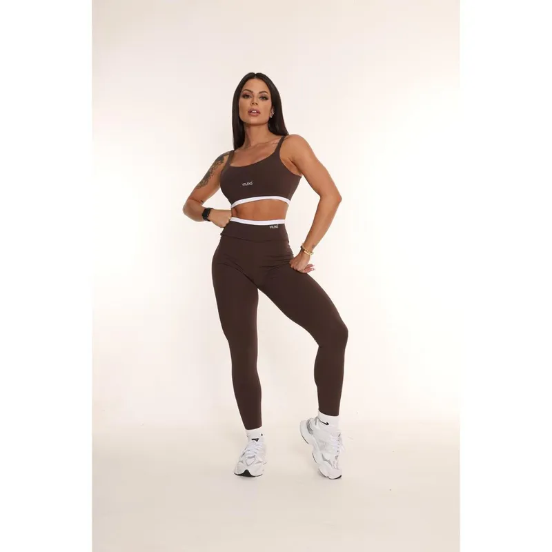 Legging Duo Fitness Feminina Cintura Alta Academia Modeladora