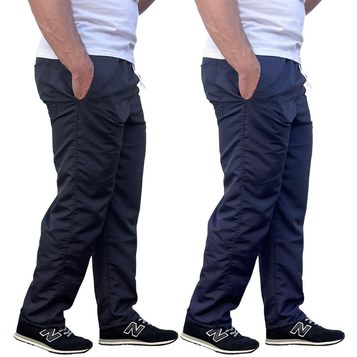 Kit 2 Calças Masculina Tactel Lisas Sem Forro Academia Esportiva 3 Bolsos