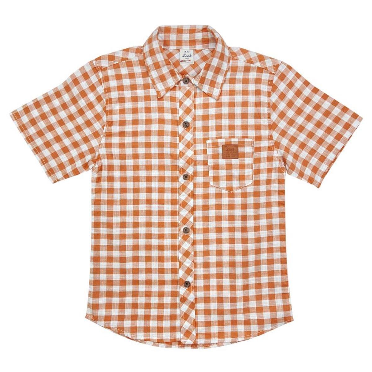 Camisa Juvenil Look Jeans Xadrez Collor - 12 - AZUL