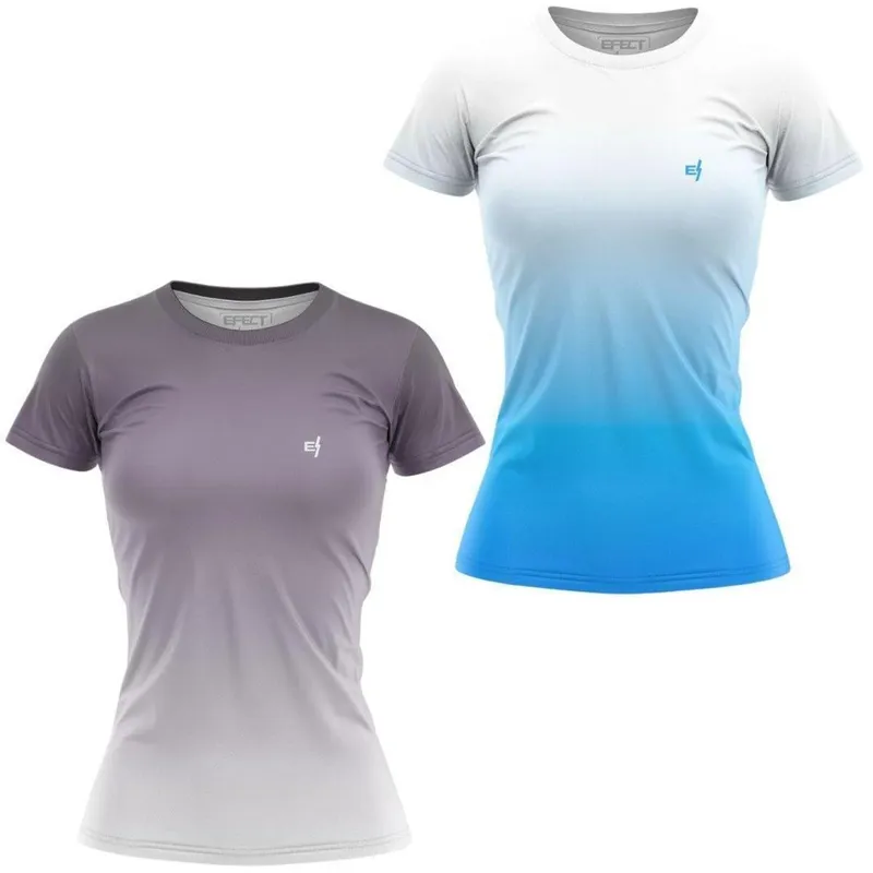 Kit 2 Blusa Academia Feminina Fitness Camiseta Treino Camisa Caminhada