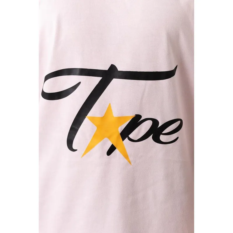 Camiseta Oversized Gola Alta Superstarr Rosa Bebe