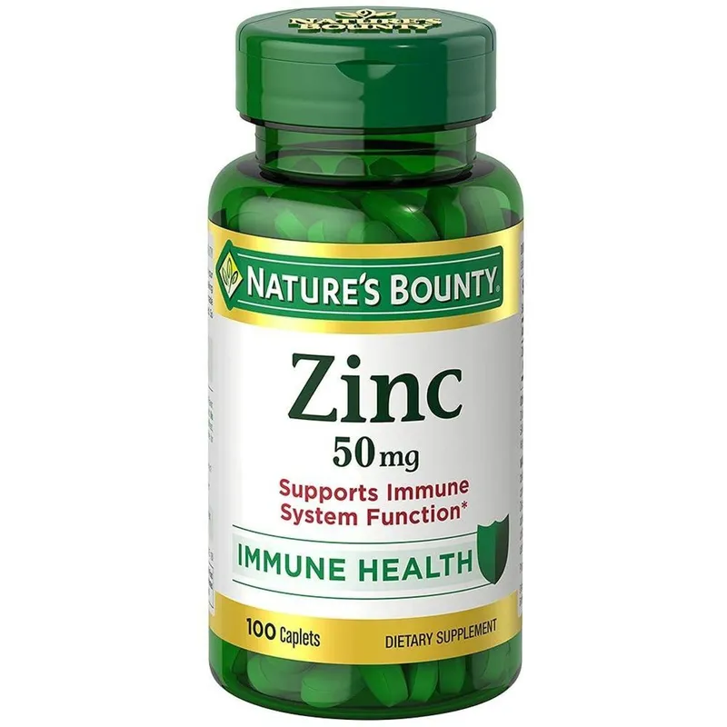 Suplemento Nature's Bounty Zinc, 50 mg, comprimidos, 100 unidades x 2