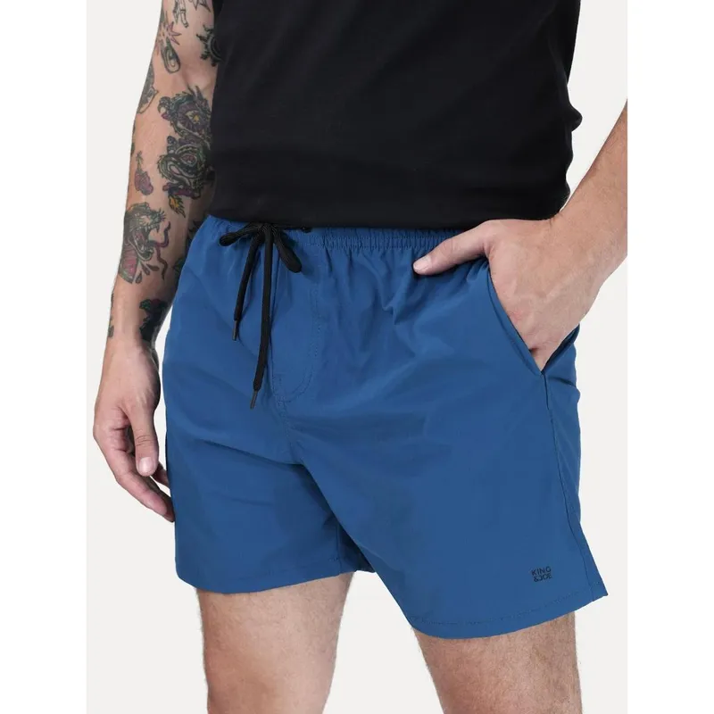 Short King & Joe Masculina Nylon Flex Ripstop Azul
