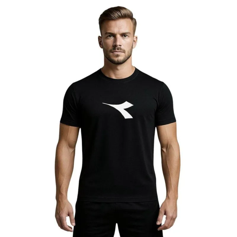 Camiseta Diadora Big Logo Masculina - Preto XGG