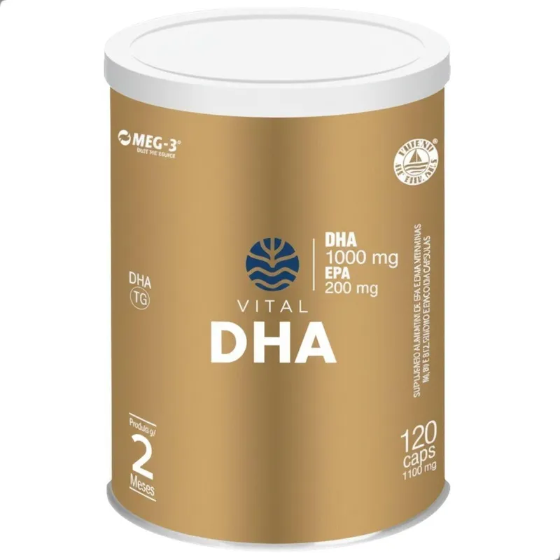 Ômega DHA 1000mg DHA 200mg EPA 120 Cáps - Vital Atman