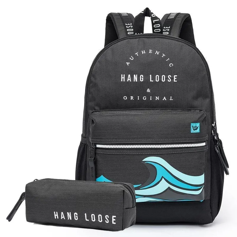 Mochila Hang Loose + Estojo Hang Loose Kekoa Resistente Espaçosa 19 Litros