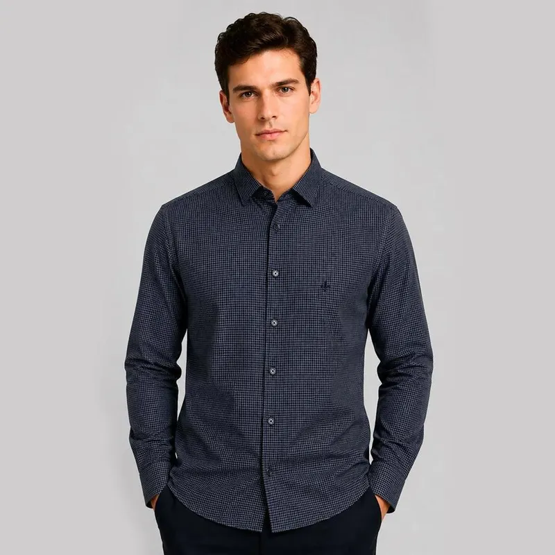 Camisa Slim Dudalina Maquinetada Masculino