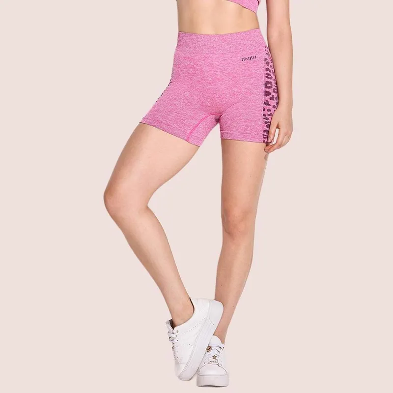 Shorts Feminino Adulto Com Cós Alto Trifil Sem Costura Para Academia Treino Corrida