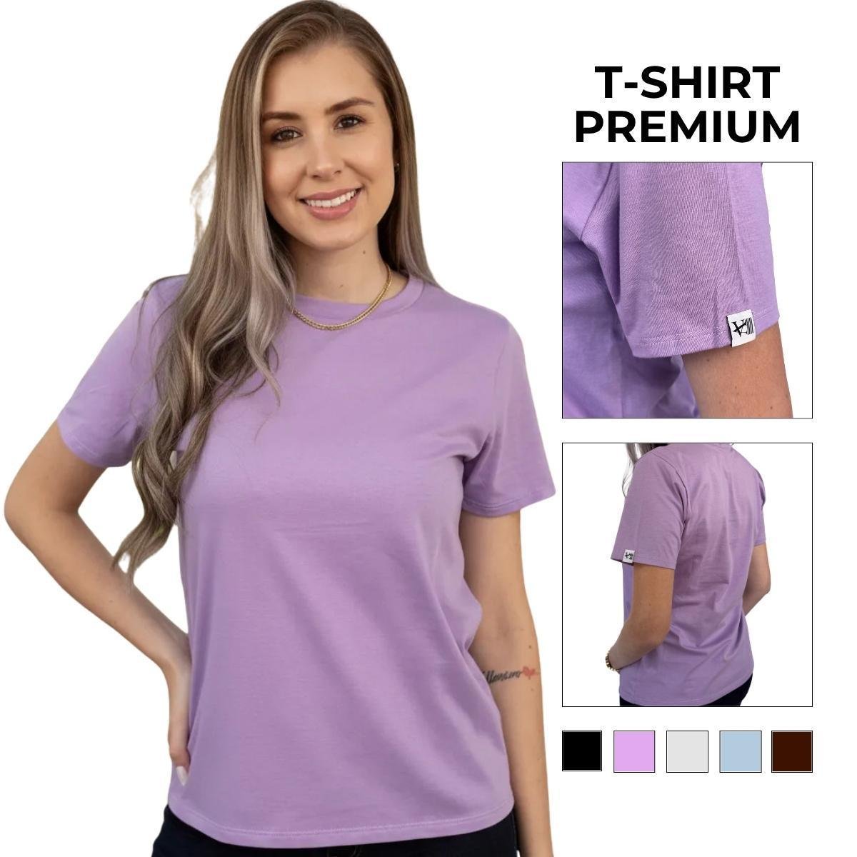 Camiseta Feminina T-Shirt Básica Lisa Premium Valansuelo
