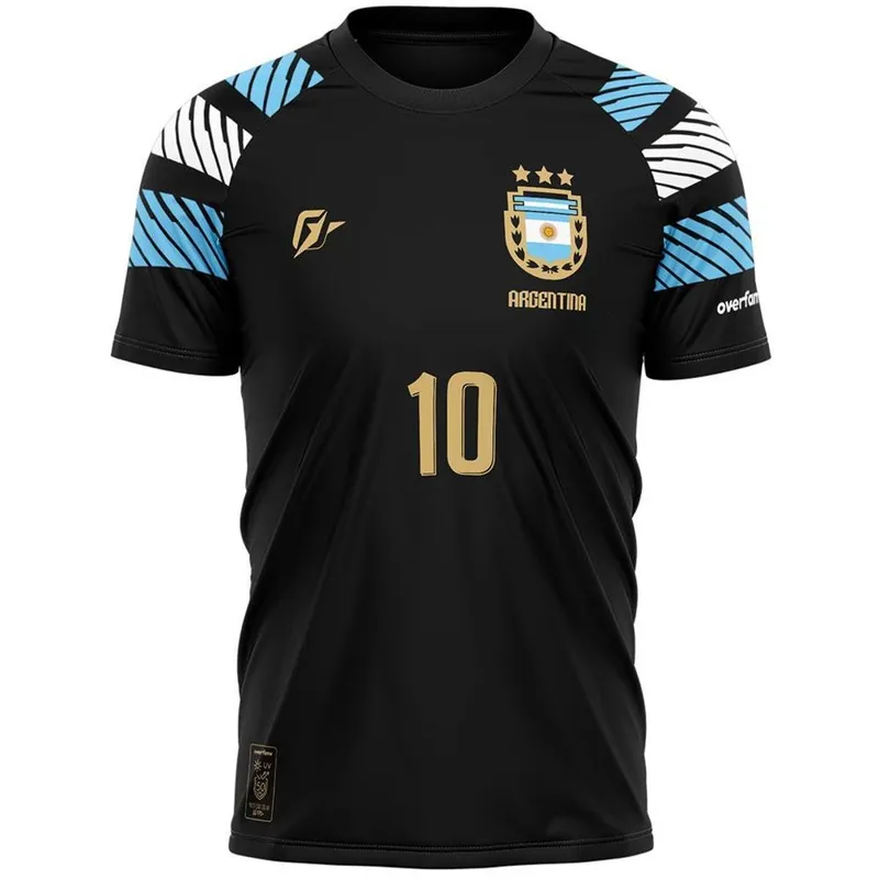 Camiseta Filtro UV Argentina Preto Tri Campeã