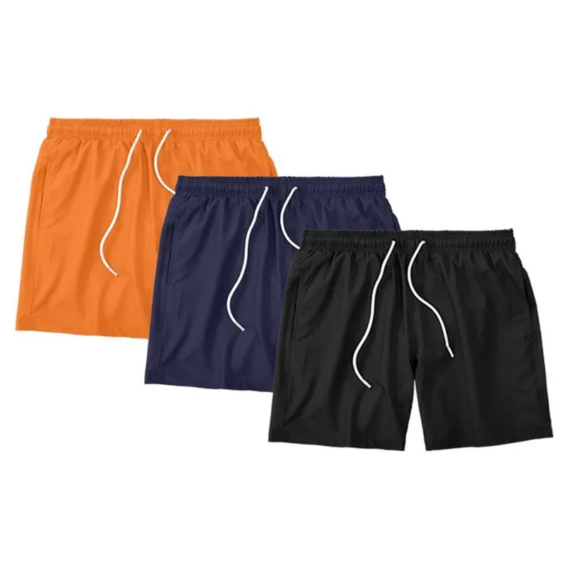 Kit 3 Shorts Masculino Liso Básico Bermuda Tactel Água Praia Treino Academia Corrida