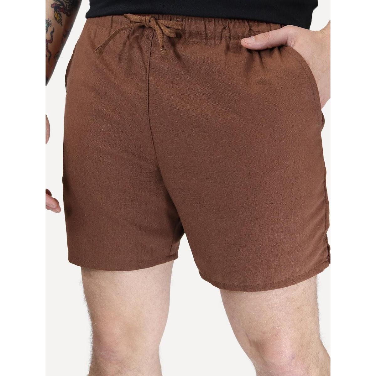 Short Foxton Masculino Linho Pier Casual Marrom