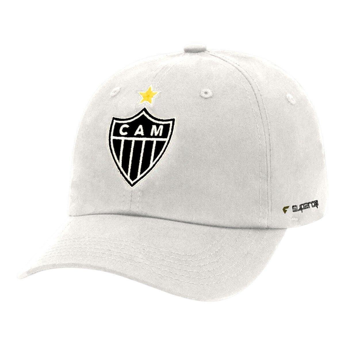 Bone Atlético Mineiro Bordado Frontal e Lateral Dora U - Branco