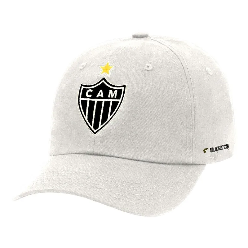 Bone Atlético Mineiro Bordado Frontal e Lateral Dora U - Branco