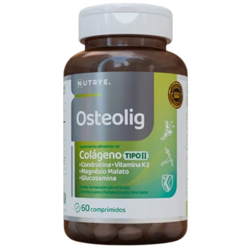 Osteolig - Colágeno Tipo II + Condroitina + Glucosamina + K2 + Magnésio Malato - 60 Cápsulas