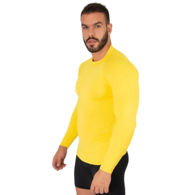 Blusa Térmica Poliamida Bella Fiore Proteção UV Manga Longa Segunda Pele Moda Fitness Masculina