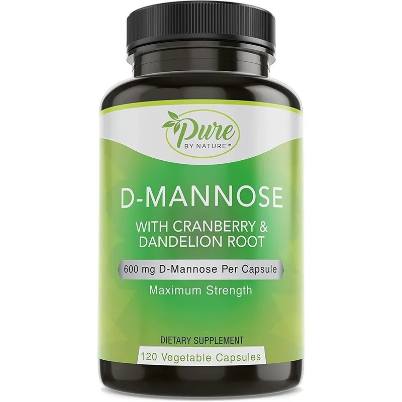 Suplemento D-Mannose Pure By Nature com cranberry 600 mg 120 ct