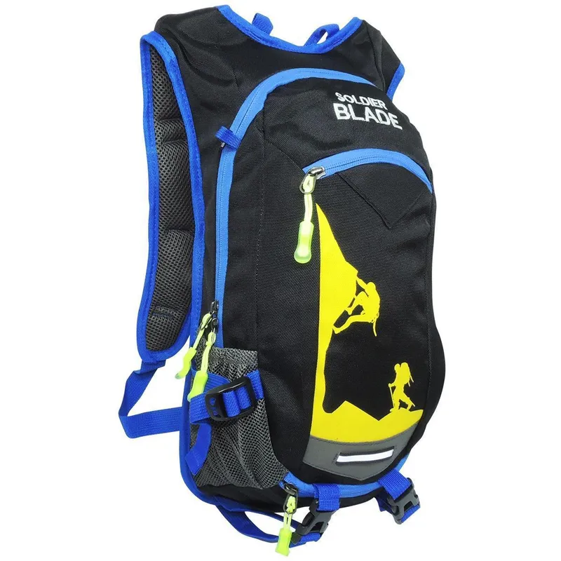Mochila de Hidratação Soldier Blade em Nylon com Reservatório 2 Litros - Preto/azul