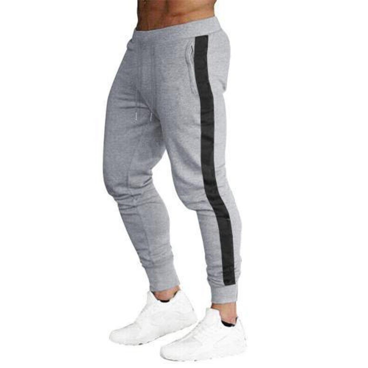 Calça de Moletom Slim Jogger com Listra Masculina M14