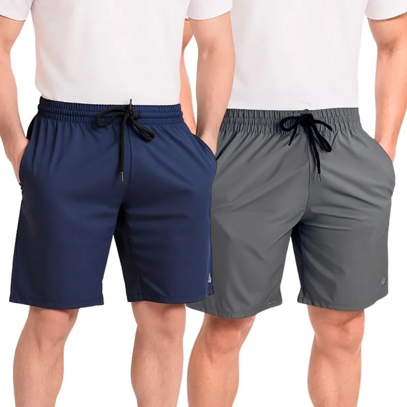 Kit 2 Bermuda Masculina Short Tactel com Elastano Treino Academia