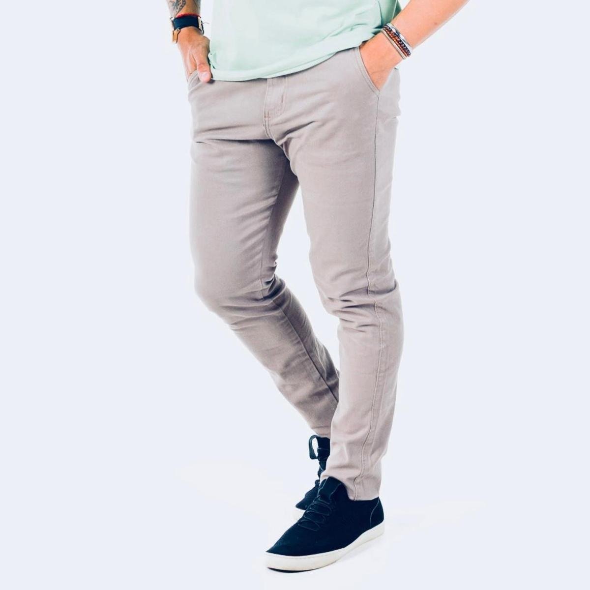 Calça Sarja Slim Cinza Adonis