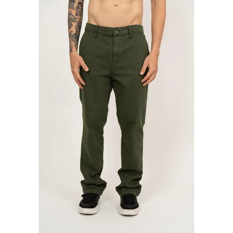 Calca RVCA The Weekend Hide Chino Verde Militar -Verde Militar-38