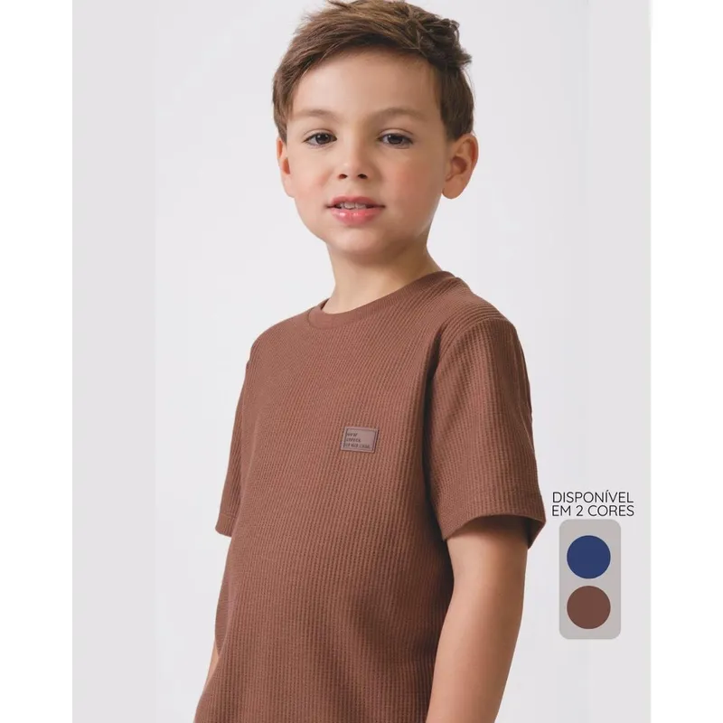 Camiseta lisa verão leve charmosa casual fresquinha - Marrom e Preto - Masculino 12 a 18 anos
