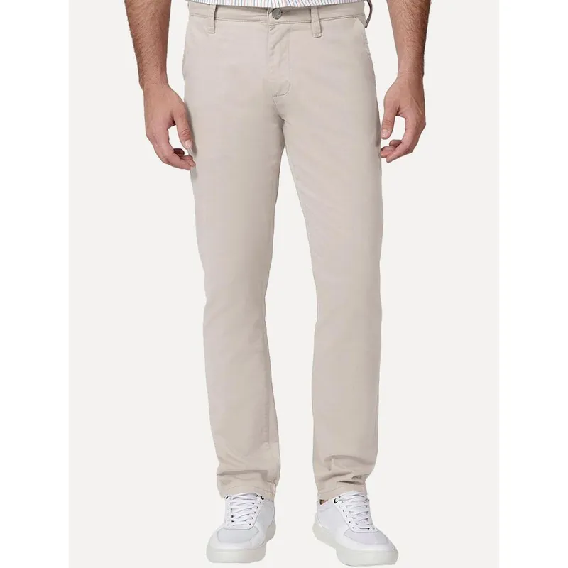 Calça Dudalina Masculina Sarja Slim Color Cáqui Claro