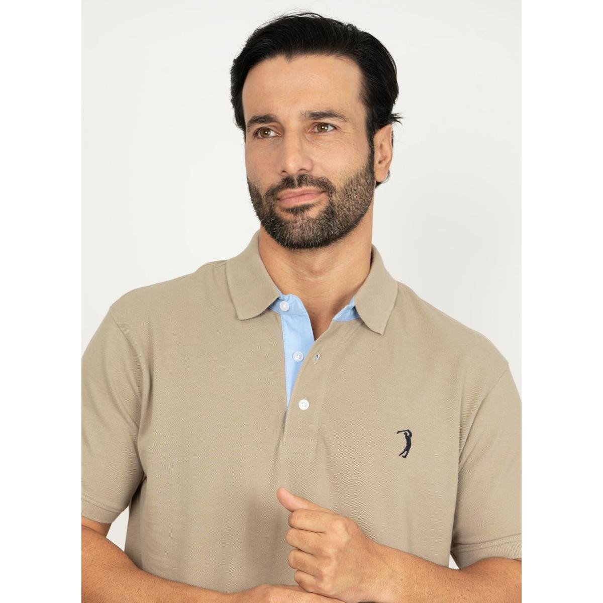 Camisa Polo Soft Khaki Lisa Aleatory