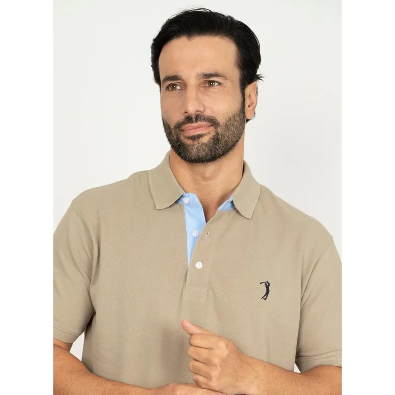 Camisa Polo Soft Khaki Lisa Aleatory