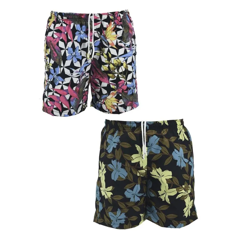 Kit 2 Shorts Bermuda Estampada Butu Biru Tactel elastano