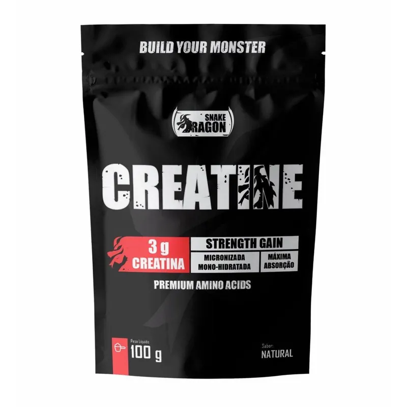 Creatina Micronizada Monohidratada Snake Dragon 100 g Suplemento Alimentar em Pó