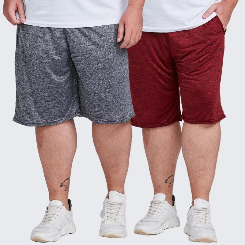 Kit 2 Bermudas Dry Plus Size Com Bolsos Shorts
