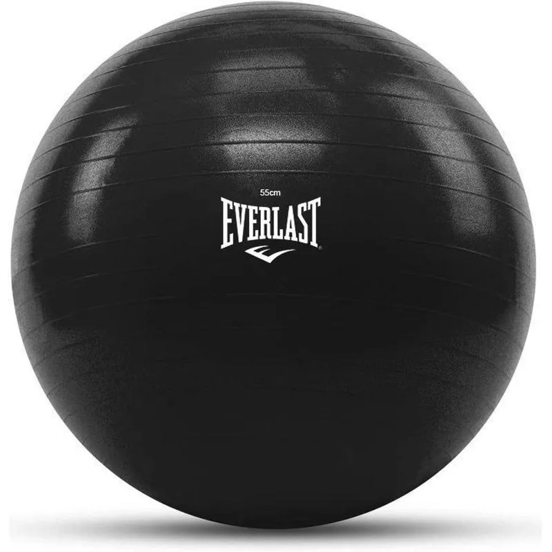 Bola Suiça de Pilates e Yoga Funcional e Academia Everlast 55 cm - Anti Estouro com Bomba de Ar