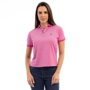 Camisa Polo Feminina Casual Poa Conforto Gola Dia a Dia Leve