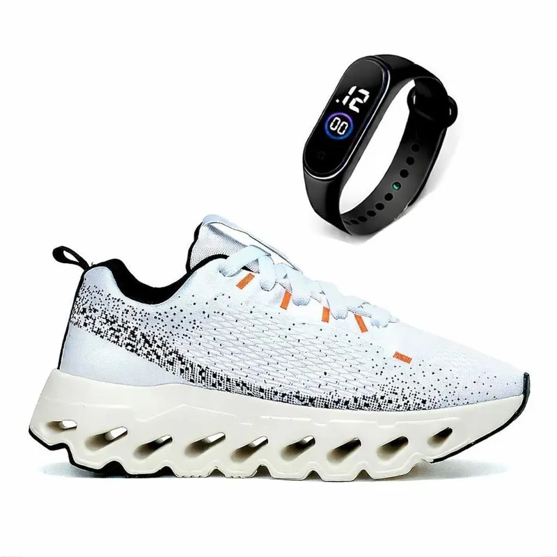 Kit Tenis Masculino Esportivo Caminhada + Relógio
