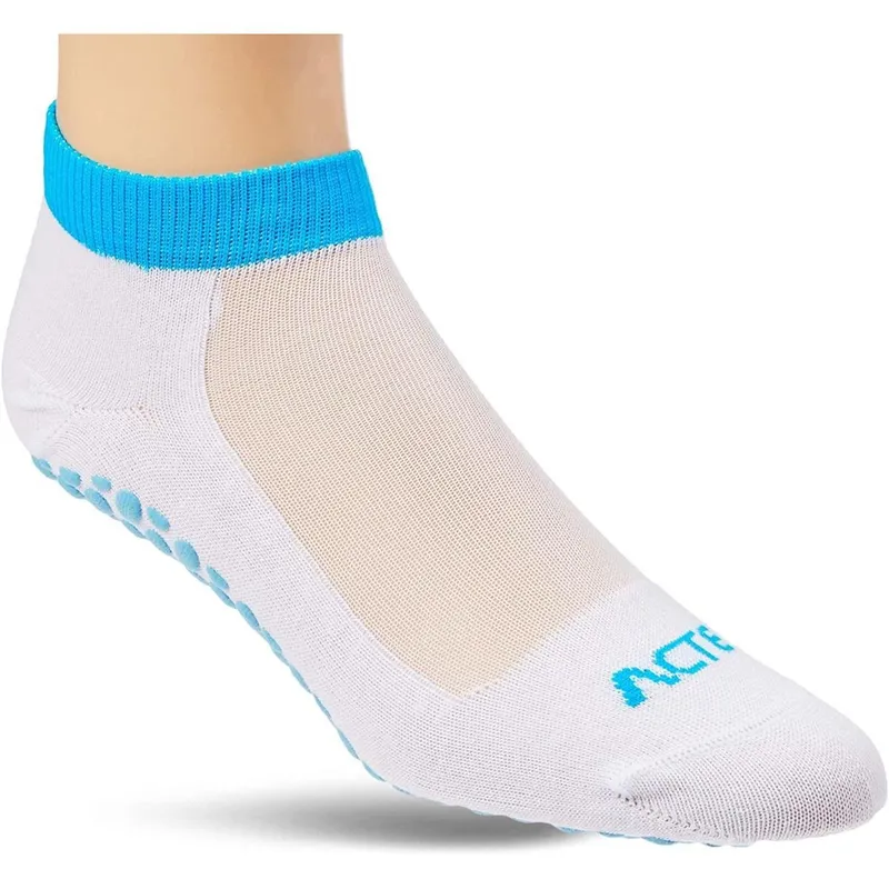 Meia para Pilates - Branco Turquesa Claro - 34-38 - Acte Sports