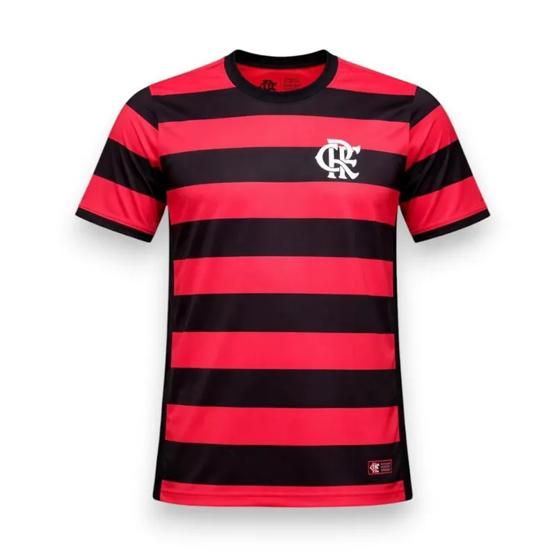 Camisa Flamengo Masculina Listrado Rubro Negro Licenciado