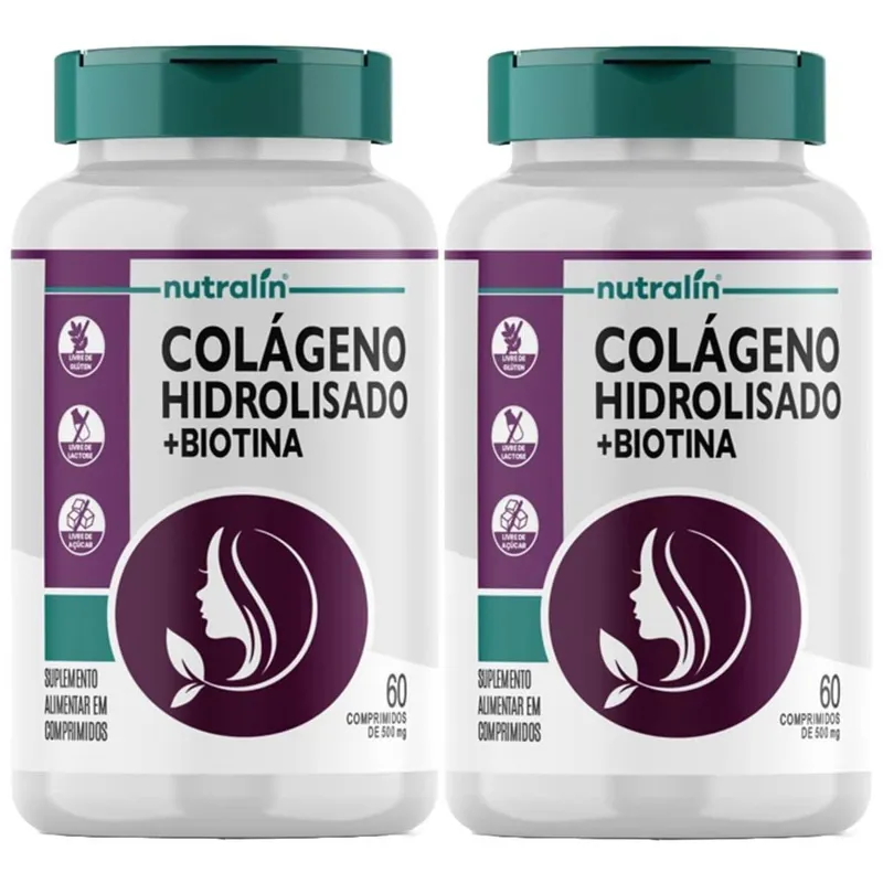 Kit 2X Colágeno Hidrolisado + Biotina - 60 Comprimidos - Nutralin