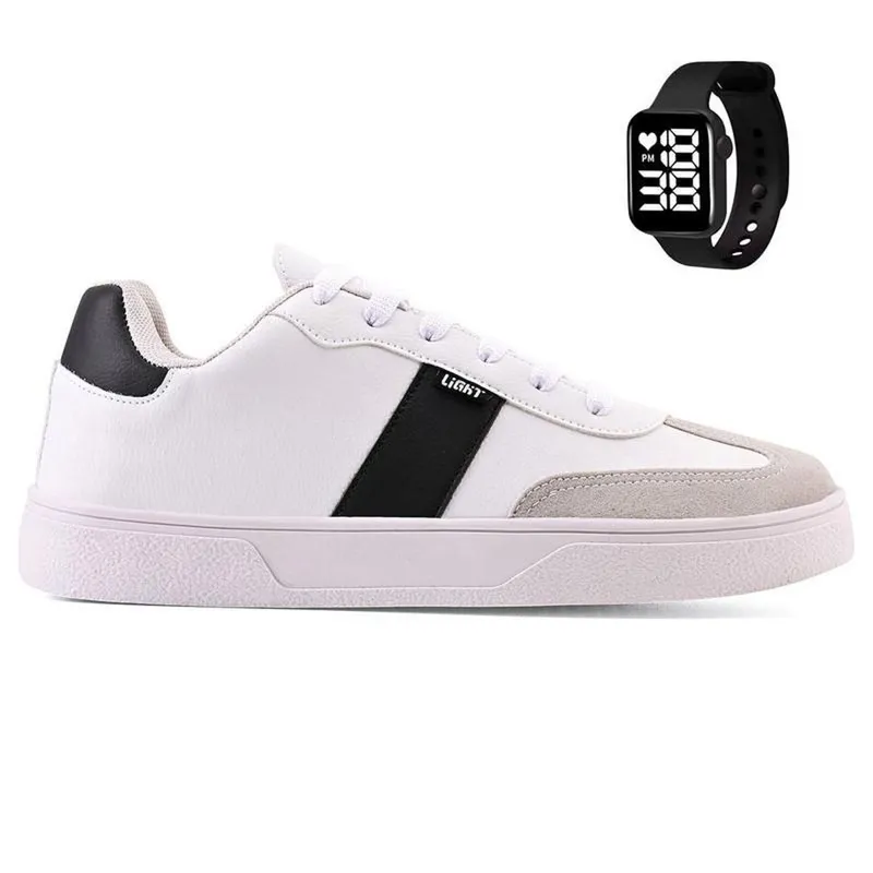 Tenis Casual Masculino Adulto Basico Original + Relogio