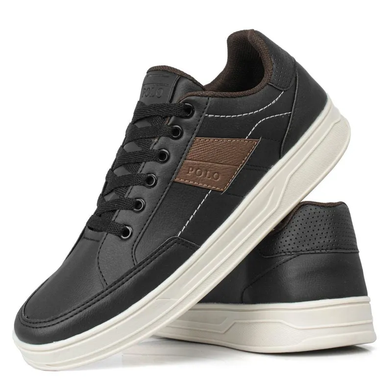 Tenis Masculino Casual Over Preto Branco Confortavel Macio