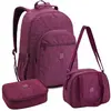 Kit Mochila Estojo Lancheira Crinkle Bolsa De Costas Escolar