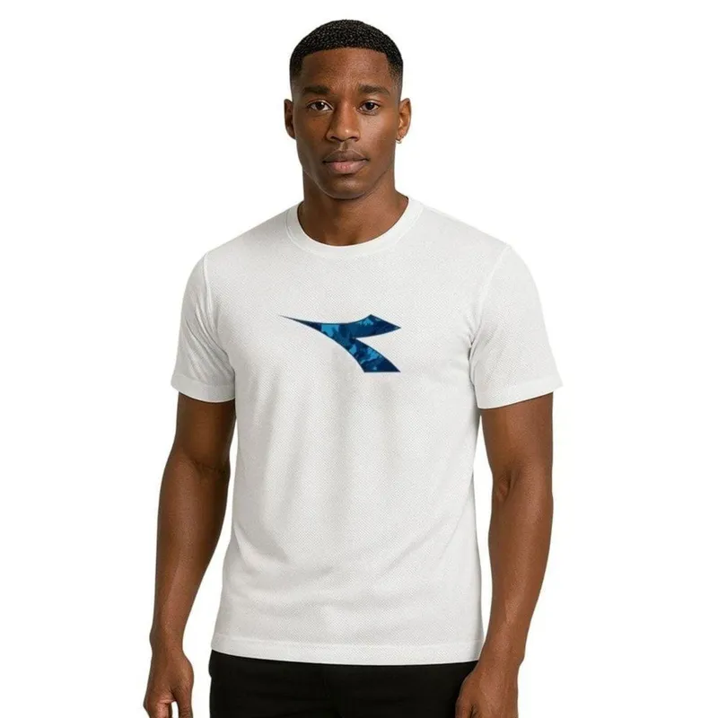 Camiseta Diadora Big Logo Camo Masculina - Branco XGG