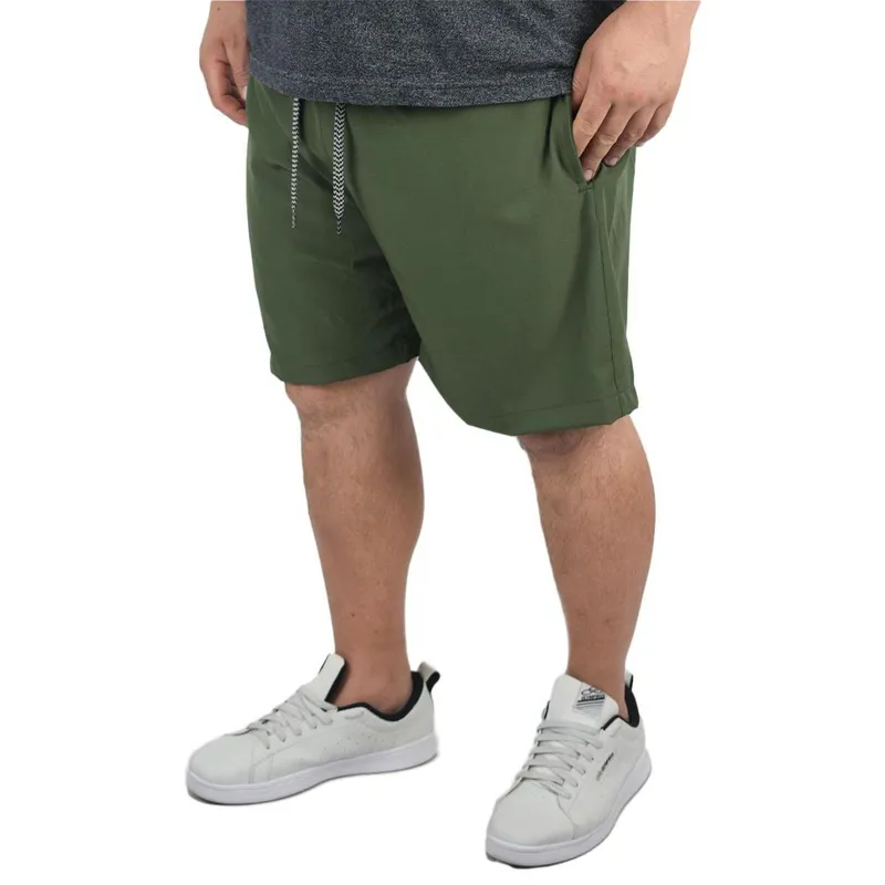 Short Bermuda Tactel Elastano Extra Grande Plus size Liso